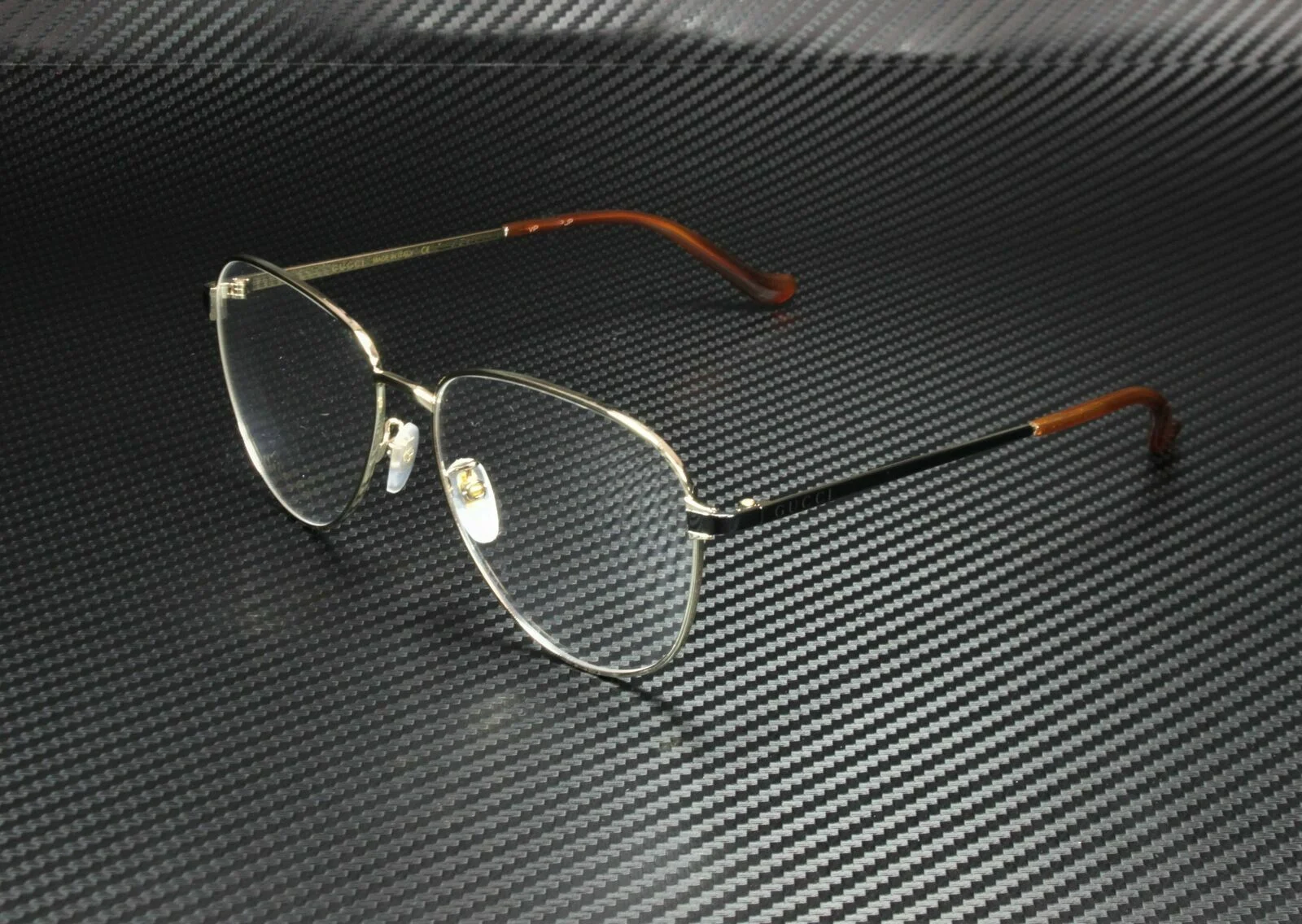 Gucci GG 0577OA 001 Eyeglasses Glasses Shiny Gold & Black 57mm Alternative Fit