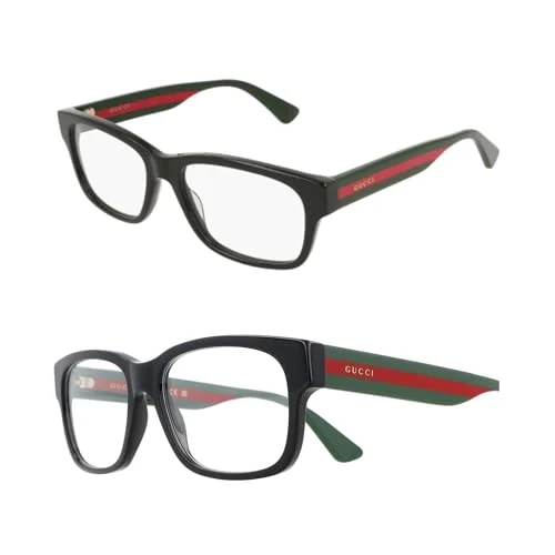 GUCCI GG0343O 007 Black Mens Rectangle Full Rim Eyeglasses 57-18-150 B:41