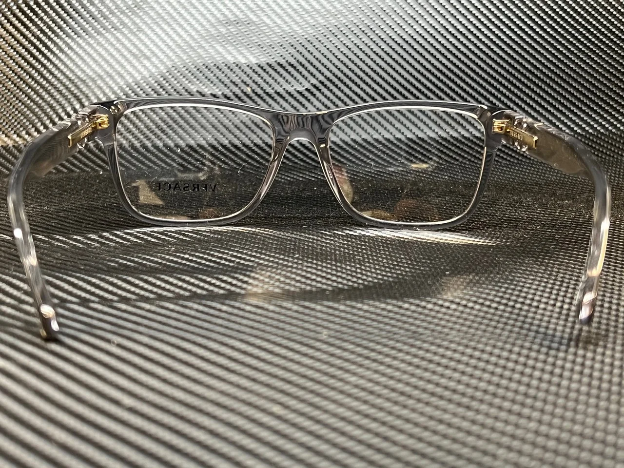 VERSACE VE3303 593 Transparent Grey Rectangle 57 mm Men 2